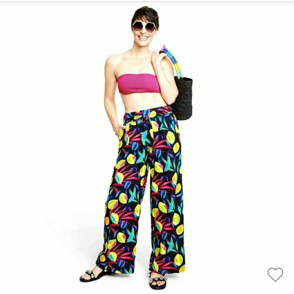 Tabitha Brown x Target Women's Lemon Print Wide-Leg Pants - Medium - Picture 6 of 14